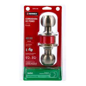 Serratura a Sfera Hermex CEPO-21B in Ottone Anticato per Bagno, Certificata CE - Product Image 1