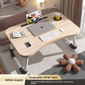 Bureau d'ordinateur portable <span class=keywords><strong>pliable</strong></span> Homerich en métal avec surface en bois, fente pour cartes, porte-gobelet, portable pour la maison, le bureau, les étudiants, la chambre, le salon - Product Image 4