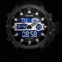 Montre-bracelet numérique à double affichage LED en quartz pour hommes, de luxe, sportive, étanche, avec calendrier, vente en gros directe d'usine chinoise - Reloj Para Hombre