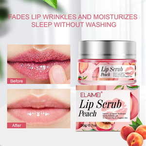 Crème pour les lèvres Elaimei 20g, hydratante, adoucissante, lissante, exfoliante, réparatrice des lèvres gercées, gommage pour les lèvres à l'orange, à la pêche et à la fraise - Product Image 1