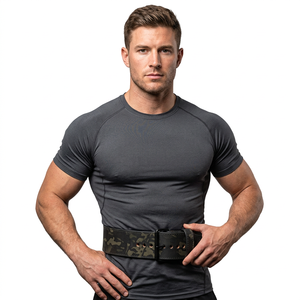 High Quality Original Cowhide Leather Weightlifting <b>Belt</b> <b>Buckle</b> Camouflage Design 10-13mm Thick Non-Slip Body Building - Product Image 1