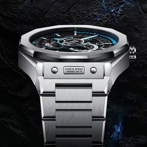 Montre de luxe pour homme BG8601-S, montre mécanique automatique allemande, squelette, lumineuse, bracelet en acier inoxydable - Product Image 3