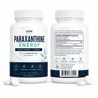 Comprimés Énergétiques Paraxanthine Clean Label Végétaliens Sans Sucre Sans Gluten Sans OGM L-Théanine Taurine Vitamines B Concentration Quotidienne Ligne OEM