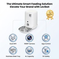 Distributeur automatique de nourriture pour animaux de compagnie intelligent avec caméra HD 1080P, WiFi double bande 2,4G 5G, bol en acier inoxydable, contrôle par application, 4L
