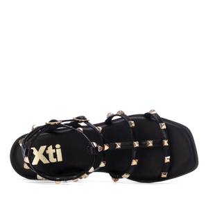 Xti Women's <b>Flat</b> Sandal Black 37 With Studs And Buckles - Product Image 5