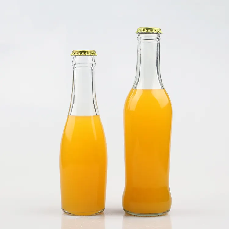 Botella de vidrio transparente de 200ml y 275ml, vidrio transparente para botella vacía de refrescos, bebidas, cóctel, cerveza, a la venta