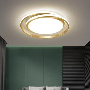 Plafonniers dorés nordiques salon utiliser un luminaire de plafond LED rond moderne pour chambre à coucher - Product Image 6