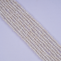 Promotion 2.5-3.2mm perles de perles d'eau douce naturelles en forme de pomme de terre blanche pour la fabrication de bijoux