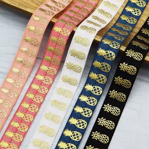 Design Wholesale Price FOE Ribbon Custom Print 15mm Fold Over Elastic Ribbon