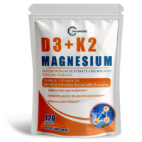 Complément alimentaire en gélules de MAGNASIUM D3+K2 à marque privée OEM pour la santé des os et des articulations des adultes, favorise la relaxation musculaire et la récupération énergétique