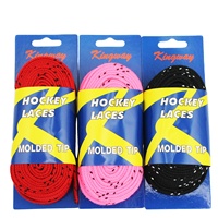 Lacets de hockey en polyester ciré sur mesure, fabrication en usine, acceptation de l'emballage personnalisé, commande en gros
