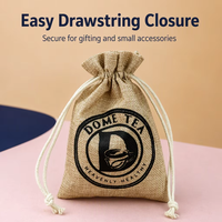 Mode toile de jute bijoux emballage pochette jute logo personnalisé bijoux cordon boucle d'oreille sacs