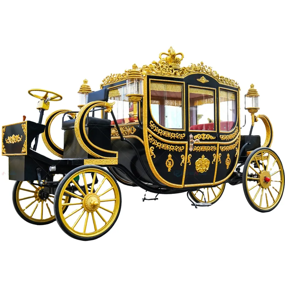 Kraliyet antrenör at arabası üreticisi düğün vagon/en çok satan gezi elektrikli maraton kraliyet at arabaları