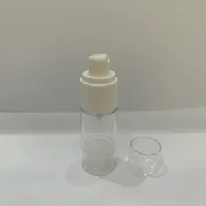 Garrafa plástica transparente de empacotamento cosmético luxuoso de 15ml, garrafa mal ventilada transparente com pulverizador superior diferente, venda imperdível