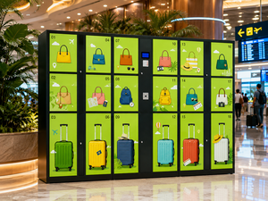 Casier à bagages intelligent à 18 compartiments pour entreprises de location, <span class=keywords><strong>armoire</strong></span> de rangement en libre-service pour attractions touristiques et aéroports - 2026 - Product Image 1