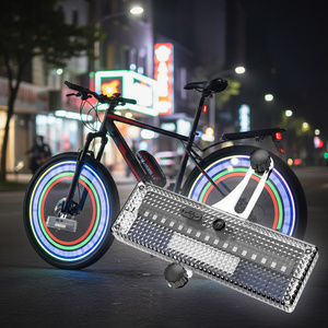 תאורת גלגל אופניים חכמה מסוג LED, צבעונית RGB, טעינה סולארית Type-C, עמידה במים, מנורת חישורים לאופניים לרכיבה לילית, בטיחות ועיצוב - Product Image 1