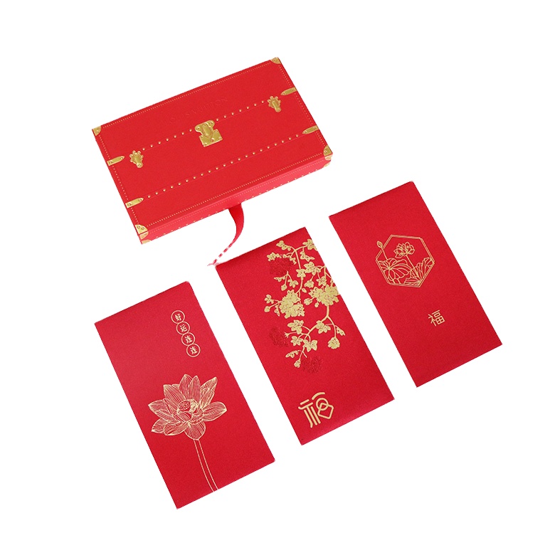 Новый дизайн, лазер на удачу, жемчужная бумага, красный пакет для китайского Нового года, красный конверт