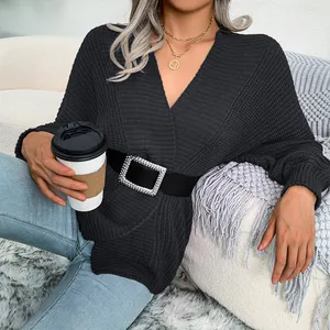 महिलाओं के लिए नई कैजुअल बैट लंबी आस्तीन वाली महिला स्वेटर फैशन सेक्सी डिगयन स्वेटर