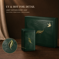Boîte cadeau rigide personnalisée pour thé avec insert divisé et deux boîtes à thé pour cadeaux d'entreprise, emballage de thé sur mesure