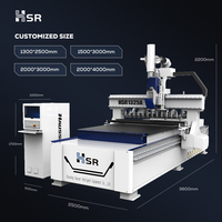 Hsr 2026 Popular Máquina Fresadora CNC ATC Automática para Madera 3D 1325 para Muebles de Madera y Puertas de Gabinetes