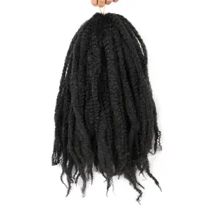 柔软的答案丝滑的非洲裔卷曲努比亚麻花马利钩针编织带头发合成纤维编织带加长批发