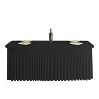Housse de table en spandex élastique de couleur personnalisée, de haute qualité, marque WEDKEY, vente directe d'usine, tricotée pour les banquets de mariage