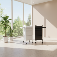 Chariot de rangement professionnel en métal pour salon de beauté, 4 tiroirs, rails silencieux, chariot utilitaire pour clinique de soins de la peau, hôpital
