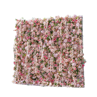 Nouvelle Arrivée 2026 Mur de fleurs artificielles 5D en tissu de soie rose pour la décoration de fêtes, mariages, jardins, intérieurs, extérieurs et aménagements paysagers