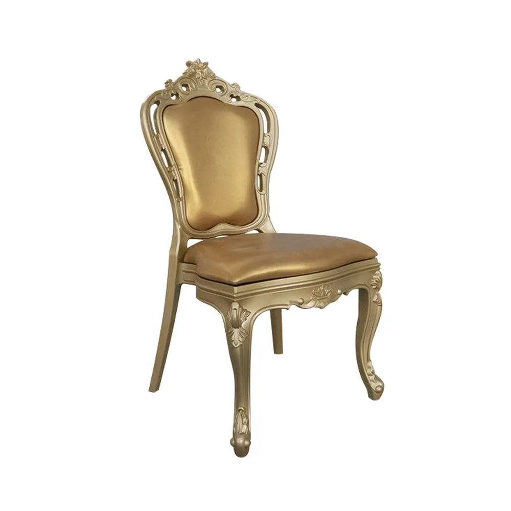 New Design Gold Resin Carved Antique French Dining Chair
