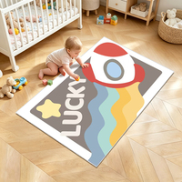 Tapis pour enfants luxueux, moelleux et doux, antidérapant, à motif floral, imprimé sur mesure, tapis d'appoint pour enfants, tapis en fausse laine pour chambre d'enfant