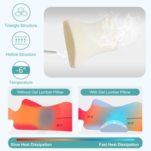 Side Back Sleeper Cooling Pillow Cushion Lower Back Pain Relief Supportive Sleeping Pillow Memory Foam Gel Lumbar Support Pillow - Product Image 4