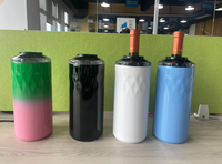 Refroidisseur en métal portable Style double paroi avec supports parfaits à deux niveaux pour bouteilles de liqueur de champagne de vin