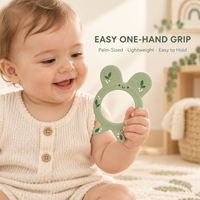 Anneau de dentition pour bébé en silicone, motif animal mignon, facile à saisir, oreilles texturées, pieds autoportants, qualité alimentaire, conception sans couture, vente en gros OEM