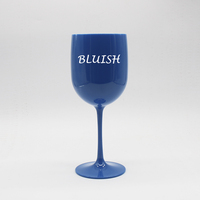Verre à vin bleu incassable plaqué VGEET, gobelet en plastique pour champagne, verres à vin bleus