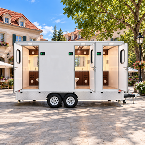 Remolque de Baño Portátil de 3 Estaciones, Baño Móvil de Acero, Fácil Instalación para Eventos Públicos al Aire Libre - Product Image 1