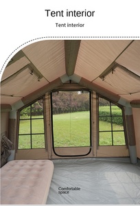 Tente de <span class=keywords><strong>camping</strong></span> gonflable 6/8 personnes, grande, simple couche, en PVC Oxford, portable, installation rapide, 2 portes, imperméable, espace de vie pour le <span class=keywords><strong>camping</strong></span> - Product Image 5