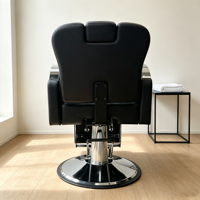 Chaise de Salon de Coiffure à Prix d'Usine avec Pompe Hydraulique, Chaise de Barbier Noire à Base Ronde pour Coiffure et Esthétique