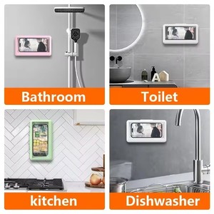 Wholesale Waterproof Anti‑Fog Anti‑Slip <b>Shower</b> <b>Phone</b> <b>Holder</b> Self‑Adhesive Wall Mount Bathroom Mobile <b>Phone</b> Bracket - Product Image 2