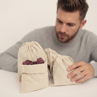 Pochette à bijoux en lin naturel biodégradable et réutilisable avec cordon de serrage, petit sac d'emballage en gros pour grains de café et herbes