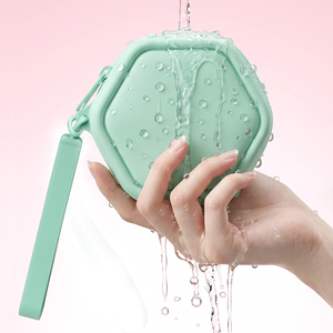 Porte-monnaie hexagonal en silicone à fermeture éclair, directement de l'usine, pour femme, idéal pour les trajets quotidiens, portable, pour le voyage, le rangement de cosmétiques, de pièces de monnaie et de clés - Product Image 2