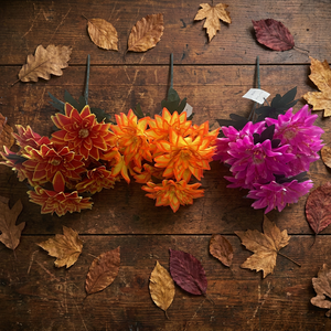 <span class=keywords><strong>Fleur</strong></span> Artificielle Fantaisie à 9 Têtes, Bouquet de Chrysanthèmes Sabre en Plastique pour Vase de Ferme, Centre de Table de Salon - Product Image 1