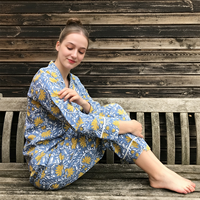 Pyjama Hongbo de bonne qualité pour femme, en coton, col à revers, ensemble de vêtements de nuit pour femmes, vêtements de nuit pour femmes