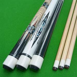Taco de billar de madera de arce de 1/2 unión, estilo chino, de doble sección, 57 pulgadas, para Black Eight, con punta grande de 11-13mm, para Nine <span class=keywords><strong>Ball</strong></span> americano y Snooker - Product Image 3