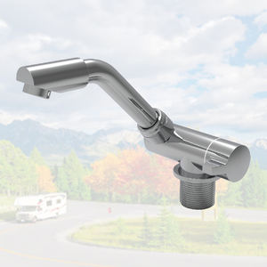 Venta al por mayor de fábrica, grifo de caravana de Material de cobre, grifo de autocaravana con tapa de 180 <span class=keywords><strong>grados</strong></span>, grifo de <span class=keywords><strong>plata</strong></span> de buena calidad para RV - Product Image 2