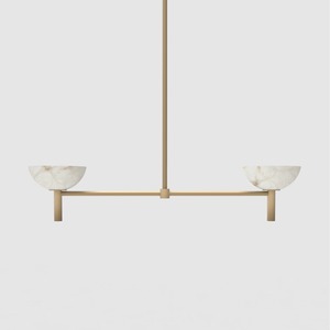 Lustre moderne en albâtre <span class=keywords><strong>Cora</strong></span>, lampes suspendues de luxe dorées, luminaire suspendu en marbre pour salon - Product Image 5