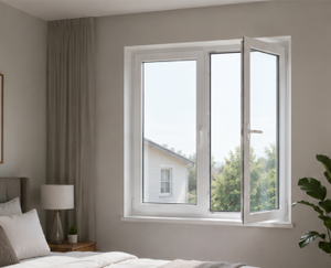 Fenêtre à battant en <span class=keywords><strong>PVC</strong></span> de style européen, <span class=keywords><strong>double</strong></span> <span class=keywords><strong>vitrage</strong></span>, fenêtre en UPVC, à haute efficacité énergétique pour maison résidentielle, villa - Product Image 3