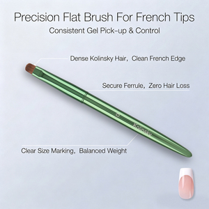 Professional 5Pcs Green Electroplated Kolinsky French Nail Brush <b>Set</b> for UV Gel Acrylic Manicure - Product Image 4