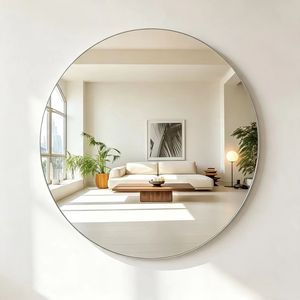 Modern Style Self-Adhesive HD Decorative Wall Mirror <b>Frameless</b> Guest Toilet Wall Mirror Convenient Mail Order Packing - Product Image 1