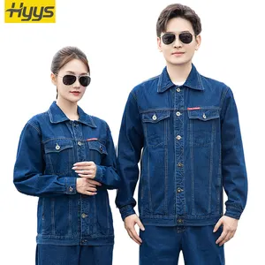 Chất Lượng Cao Tự Nhiên Thoải Mái Mềm Nhà Máy Jeans Quần Áo Yếm Làm Việc Mặc Đồng Phục Khác Denim Yếm