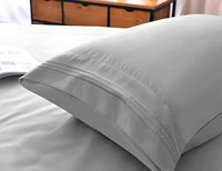 Parure de draps de luxe pour hôtel, 4 pièces, taille King, écologique, 1800TC, couleur gris, personnalisable, en polyester tissé moderne pour adultes